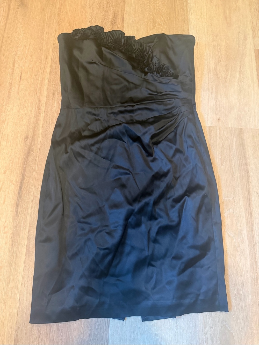 White House Black Market Black One-Shoulder Ruffle Dress